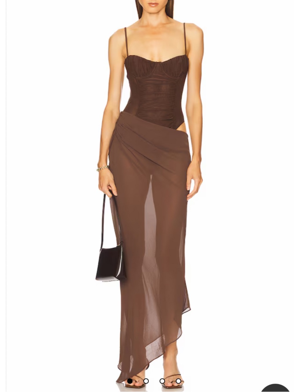Camila Coelho Greer Maxi Dress in Chocolate Brown